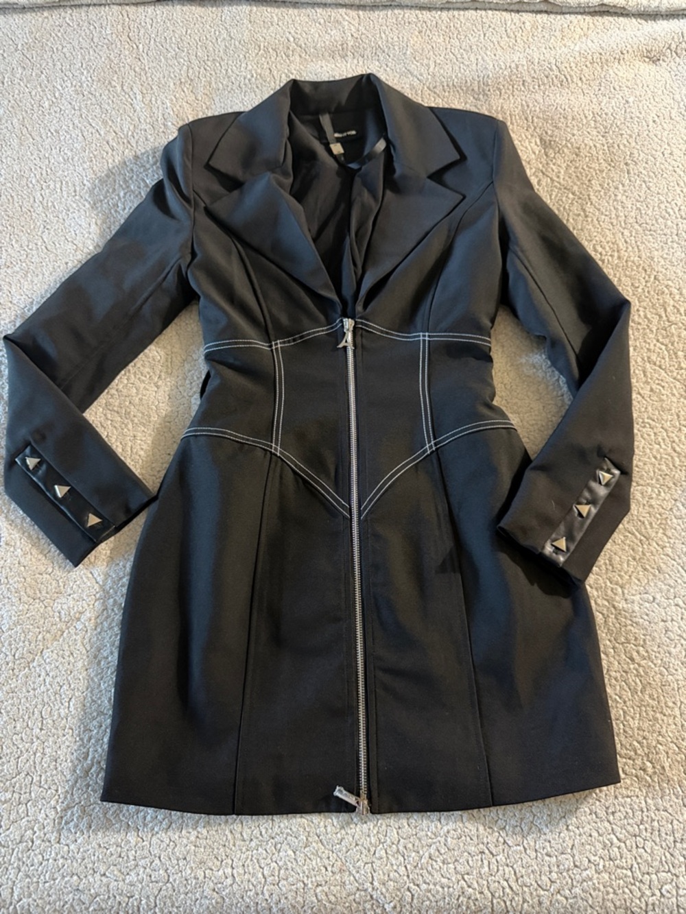 Maniere De Voir Corset Black Mini Blazer Dress Size 2 - Picture 2 of 8